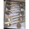 9item*6TEASPOONS+3CAKE FORKS -Novalux Holland 6 Tea Spoons +3Cake forks+Dutch Box*Box not originall