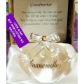 Glass Heart  - Grandmother Sentiment gilt trim Bow Original box LOOK at My BUY NOW items NO WAITING