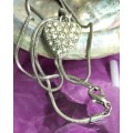 Necklace Pendant - small Heart crystalsSilver tone metal+Chain MOD.LOOK At My BUY NOWitemsNO WAITING