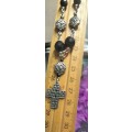 Necklace Pendant -CROSS - graduating beadSilver tone metal+Chain MOD.LOOKatMy BUY NOWltemsNO WAITING