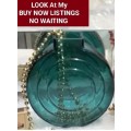 Vases - Glass 1 Teal textured Spiral design LOOK at My BUY NOW LISTINGS NO WAITING