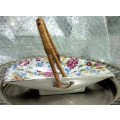 VASE - Royal DUCHESS ceramic Chintz Basket bamboo handle