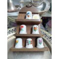 Thimbles+Stand - 1Wood stand + 6 Ceramic thimbles