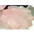 Dish -  1 leaf Glass  Frosted Pink ...very pretty