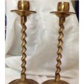 2 Barley Twist brass candles Excellent Classic PairLOOK At My BUY NOW LISTINGS NO WAITING