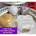 Pill box - 4 Mix *Glass Hobnail-cut*1 Marble hinged lid*2 metal LOOKat My BUY NOW items NO WAITING
