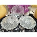 Box Glass Lidded 2 + 1 no lid 5 pieces - Crystal  made in ITALY Bon Bon dish or trinket box