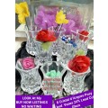 8 Vases Posy bud - Cristal d Arques `VIOLETTE` Cut Glass 24%lead*`