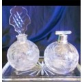 Antique Art Nouveau ROSE cut crystal Perfume+Atomiser set trayLook at My BUY NOW Listings No WAITING