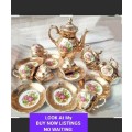 Gilt Romantic Couple  Porcelain Tea Set Some Damage LOOK At My BUY NOW items NO WAITING