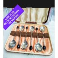 Boxed Coffee bean Tea Spoons 6 Yeoman Plate EPNS England LOOK At My BUY NOW LISTINGS NO WAITING