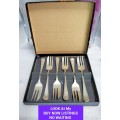 Boxed set  6 Cake Forks EPNS LOOK At My BUY NOW LISTINGS NO WAITING