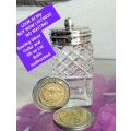 *Sterling Silver *Lid+*Collar Hallmarked*WD lion Passant Small Glass Bottle LOOK At My BUY NOW items