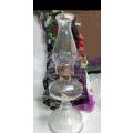 Antique Oil Lamp*base rib glass design middle Boulbus holds brass mechanism Top glass fits into it