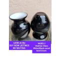 Vases 2 Venitian Glass Black/White cased Hand Blown LOOK At My  BUY NOW items NO WAITING