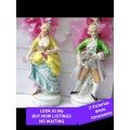 Matching pair FIGURINES *Lady + Gentleman Victorian style Porcelain LOOK At My BUY NOW * NO WAITING