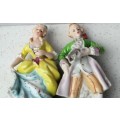 Matching pair FIGURINES *Lady + Gentleman Victorian style Porcelain LOOK At My BUY NOW * NO WAITING