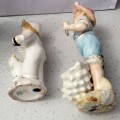 FIGURINES 2 Boys Victorian style Porcelain hand painted LOOK At My BUY NOW * NO WAITING