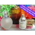 3 Perfume bottles -Empty MILK glass Anais Anais Chacarel Frosted GLASS* Brown Dream Yardley* Esteem