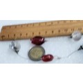 Necklace - Italian glass beads Red White   Glass  Various Shapes +Sizes LOOK At My BUY NOW LISTINGS