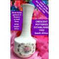 VASE- 23cm*Crescent Pottery Blush Trumpet Rose Floral  Garland LOOK At All My BUY NOW* NO WAITING