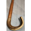 WALKING STICK *Long*SOLID*Curve bone Handle+end point*Barley Twist*LOOK At My BUY NOW* NO WAITING