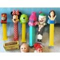 8 mix *Toys Vintage 5 PEZ+ 1 other+Antique Doll arms off+included+Antique Christmas Rubber figurine
