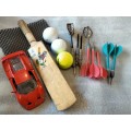 Toys 12* Ferrari F50 9721 Die Cast Car+Darts+Golf balls+Mini ICC cricket bat2003