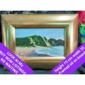 Painting  Seascape small Oil on board  scene Exquisite