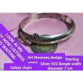 Bangle*Sterling Silver Hallmarked 925*Art Nouveau *Design from 1900 LOOK At My BUY NOW* NO WAITING