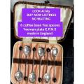 Boxed Coffee bean Tea Spoons 6 Yeoman Plate EPNS England LOOK At My BUY NOW LISTINGS NO WAITING