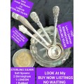 STERLING SILVER *4 SALT SPOONS Small 2 same design 2 different LOOK At My BUY NOW items NO WAITING