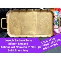 Antique  c1900Art Nouveau Solid BRASS Tray Joseph Sankey+Sons Bilston LOOK At My BUY NOW *NO WAITING