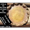 1 LARGE Round  BRASS TRAY 70 cm diam. depth 6 cm*Showing Ware *LOOK At My BUY NOW *NO WAITING