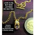 Post-Ordered Circa 1965to1975 Gold tone Genuine Amethyst+Diamond chip LOOK At My BUY NOW* NO WAITING