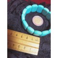 BANGLE Simulated Torquoise Howlite beads Stretch bangle SEMI PRECIOUS GEM STONE