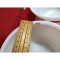 2 Milk Glass Mixing Bowls Red stripe+Plain*Great KITCHENALIA decor LOOK At My BUY NOW *NO WAITING