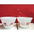 2 Milk Glass Mixing Bowls Decor Novelty on*Great KITCHENALIA decor LOOK At My BUY NOW *NO WAITING