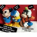 3 Vintage Disney Squeaky Toys All one bidLOOK At My BUY NOW LISTINGS NO WAITING