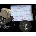 *Dog tags*Can opener on chain Perspex Badge buck S.A.I.Shipping LinerEPNSnapkin ringT.S.S. THEMISTOC