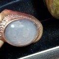 Dress RING Vintage  moon composite Caboshone Stone Cooper tone LOOK At My BUY NOW LISTING NO WAITING