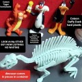 4*ITEMS *3 Catoon small figurines hard plastic bygone era+modern Dinosaur *in small pieces to build