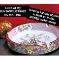 ORIENTAL Ashtray* Script *Signed Floral Gilt + Paper Mache Pill box  *LOOK At My BUY NOW* NO WAITING
