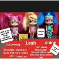 2015 Nickelodeon Shimmer+Shine Genie Dolls+LEAH hair blond Pink blue Hard Plastic Mattel86 episodes