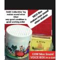 !!! RARE!!! SOUND MOO in a VOICE  Box in a Can plastic* Good Working order Very Pleasing Item