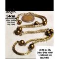 Necklace circa1950/6Os Chain Gold Metal links thin silver in middle links Gold balls spacers acrylic