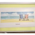 Art*Beach+Deck Chairs*2 cards*OldFrame glass+Cord Need TLC from Milkwood Collection 2004 John Wilson