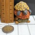 Pill Box lift of lid Tortoise Totem Pole small composite