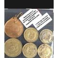 Souvenir Events Medal 31.5.1961 Formation of the Republic S.A. Bronze plate+60sCoins1/2 cents