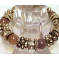 Bracelet Italian GLASS Beads silver tone metal different Styles space